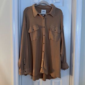 Aerie Waffle Shirt Jacket